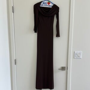 Meshki Brown Long Sleeve Bodycon Dress